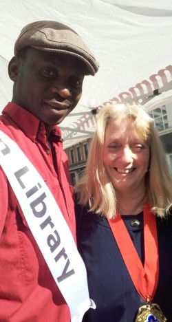 With the deputy mayor at the human library, London 2016 